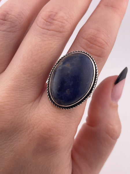 size 8 sterling silver sodalite ring