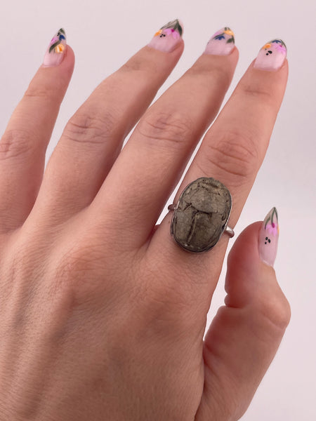 size 8 sterling silver scarab ring
