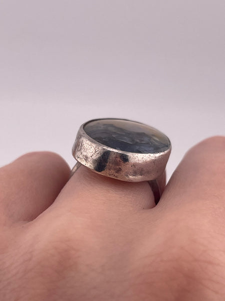 size 6.25 sterling silver agate ring
