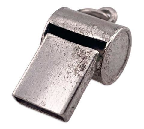 sterling silver rhodium plated whistle pendant