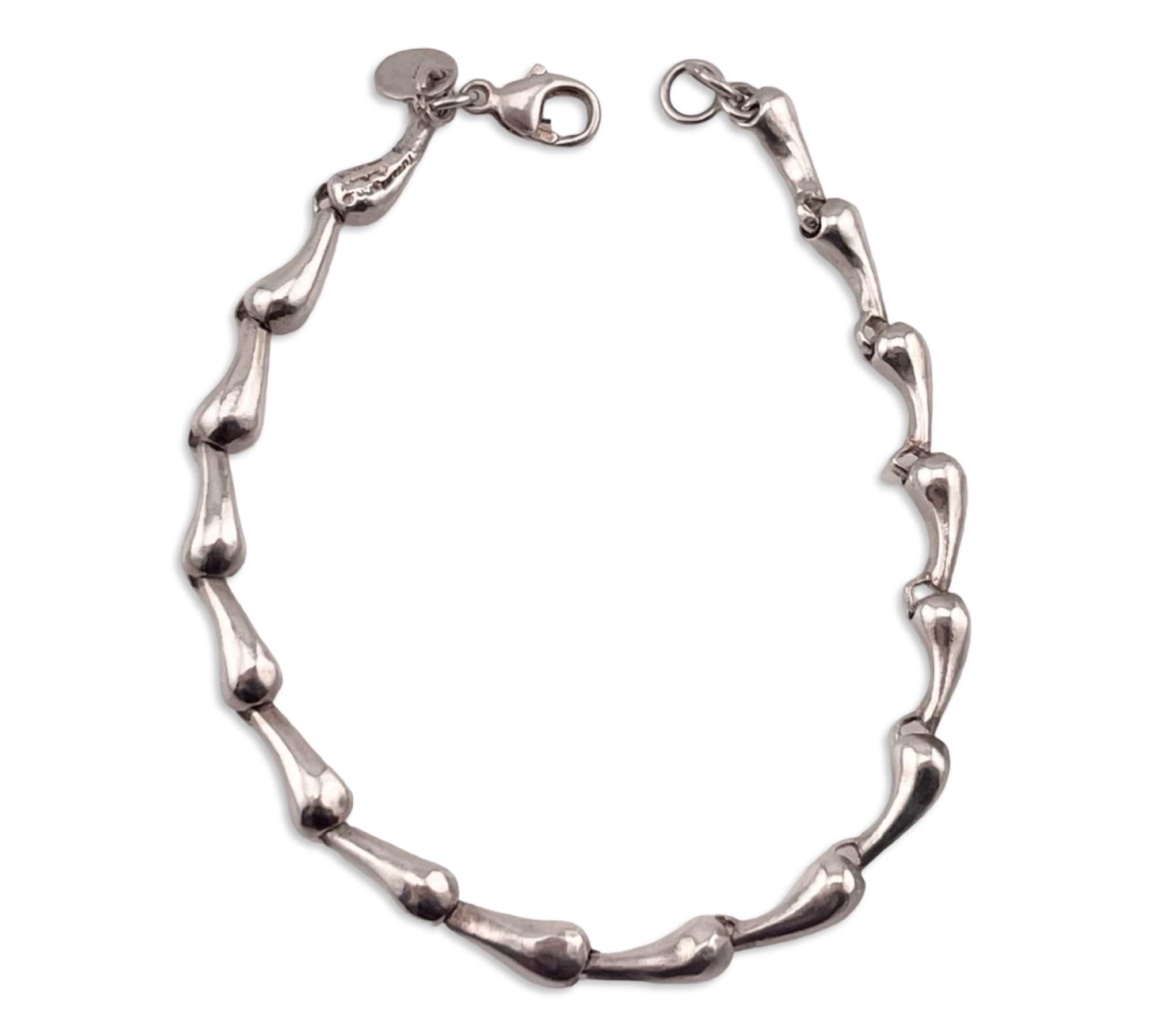 sterling silver Tiffany & Co Elsa Peretti stoneless teardrop link bracelet