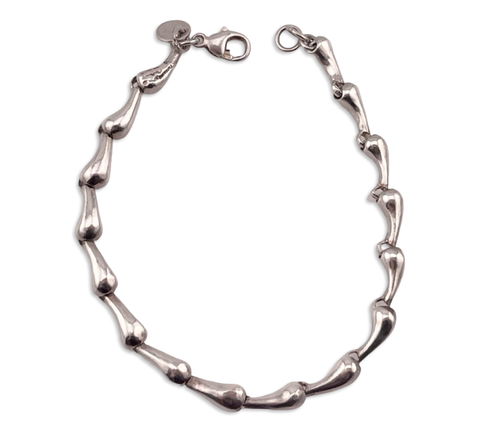 sterling silver Tiffany & Co Elsa Peretti stoneless teardrop link bracelet