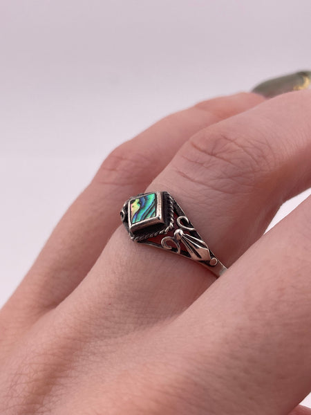 size 7 sterling silver abalone ring