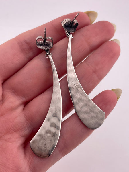 sterling silver Robert Lee Morris RLM Studio stoneless hammered matte finish post dangle earrings
