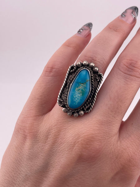 size 6 sterling silver turquoise ring ***Cracked Stone***