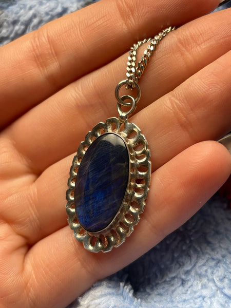 sterling silver 23-1/2" labradorite necklace