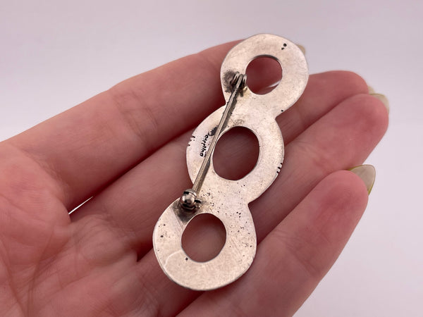 sterling silver triple circle brooch