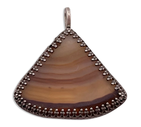 sterling silver agate pendant