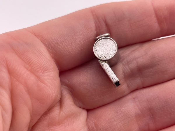 sterling silver rhodium plated whistle pendant
