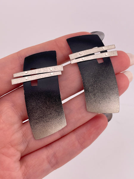 sterling silver Robert Pfuelb artisan enamel post earrings