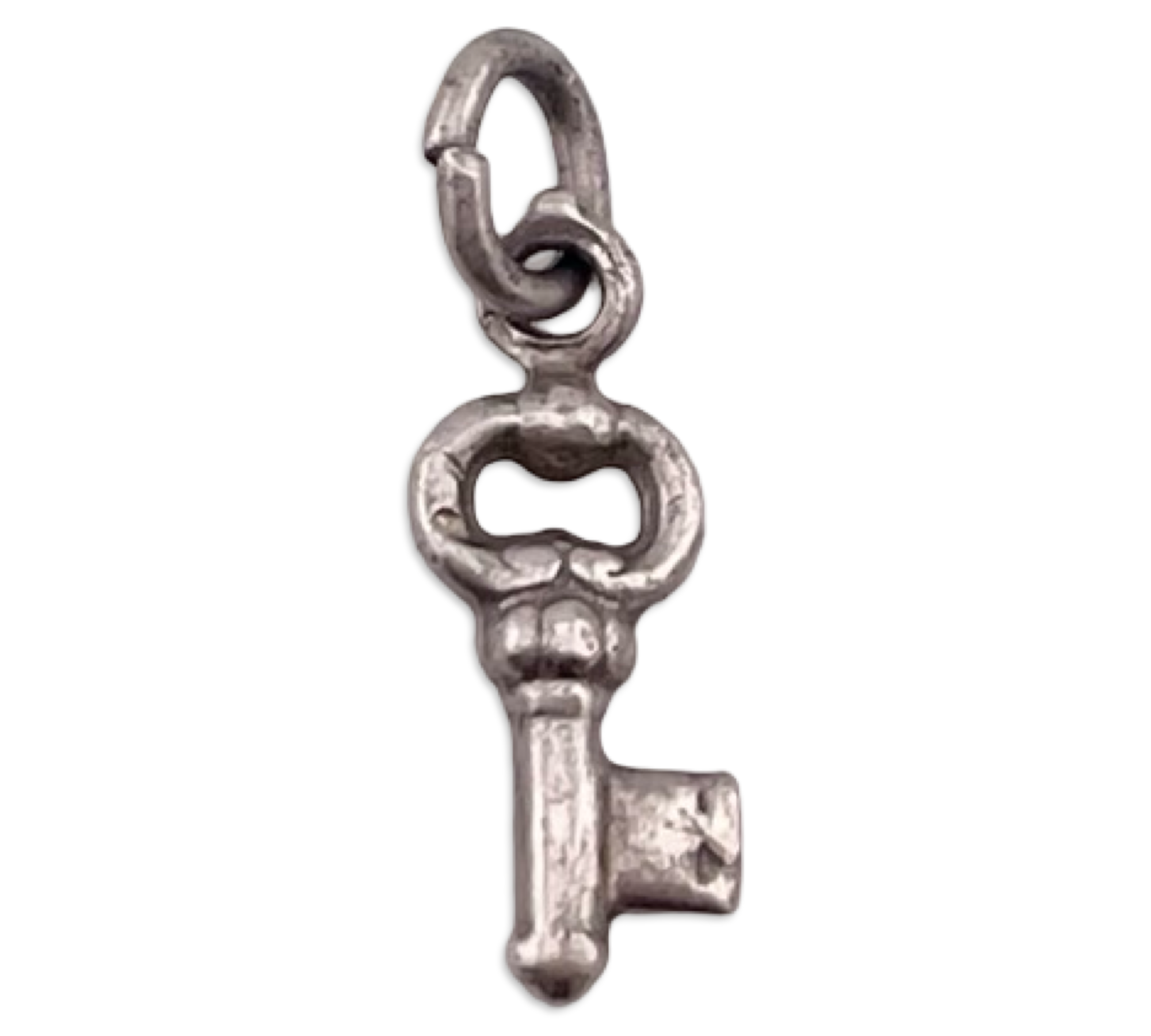 sterling silver petite skeleton key charm pendant