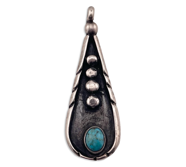 sterling silver turquoise pear shape pendant