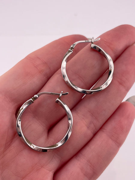 sterling silver 1" twisted hoop earrings