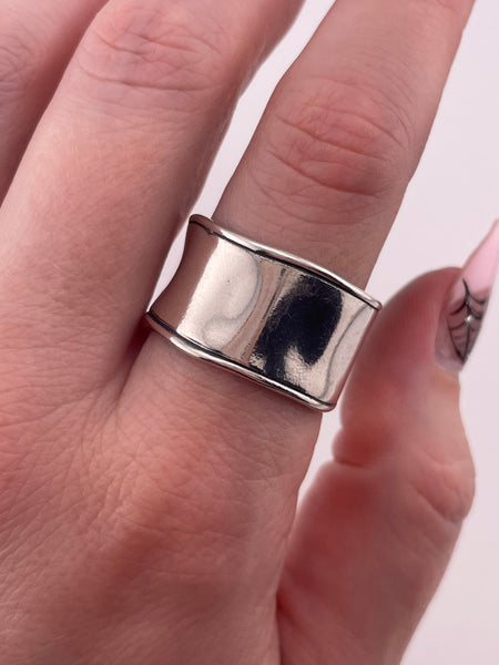 size 10.5 sterling silver Silpada organic stoneless wide band ring