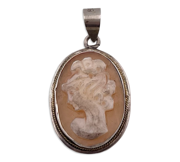 800 silver cameo pendant