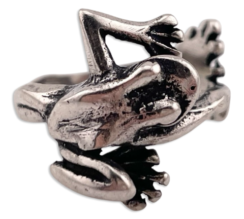sterling silver frog ring - choose size
