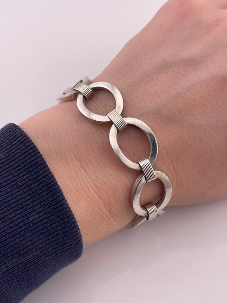 sterling silver stoneless oval chain link bracelet