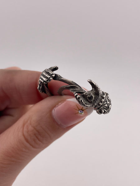 sterling silver MMA new old stock clasped hands gimmel ring