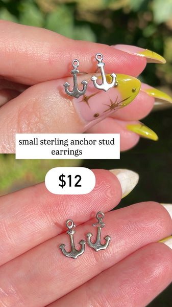 RESERVED PRIVATE LISTING -- sterling silver anchor earrings B6