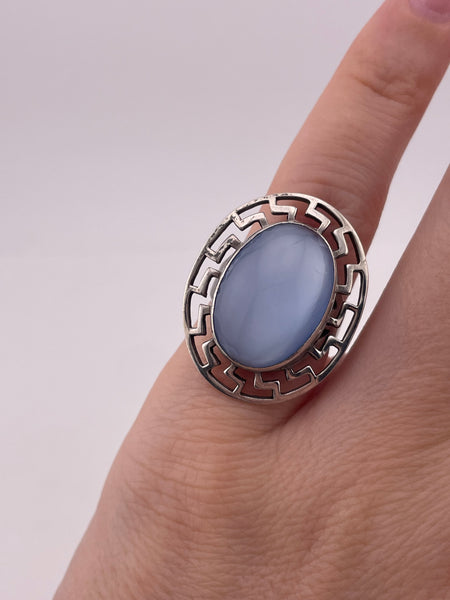 size 4.5 sterling silver glass ring