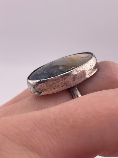 size 6.25 sterling silver agate ring