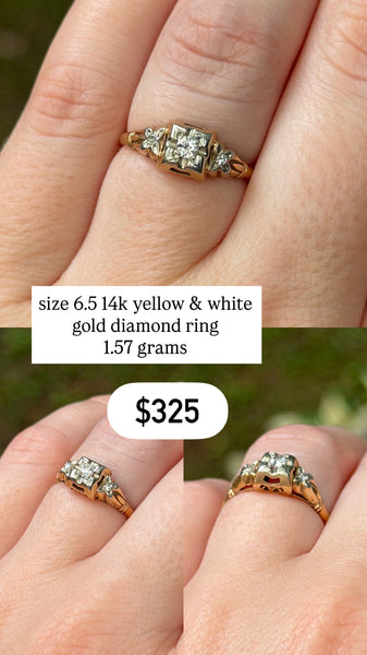 RESERVED PRIVATE LISTING -- 14k diamond ring C1