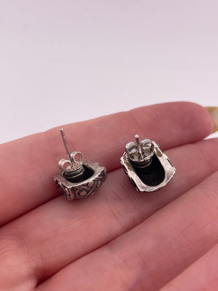 sterling silver stoneless textured post earrings