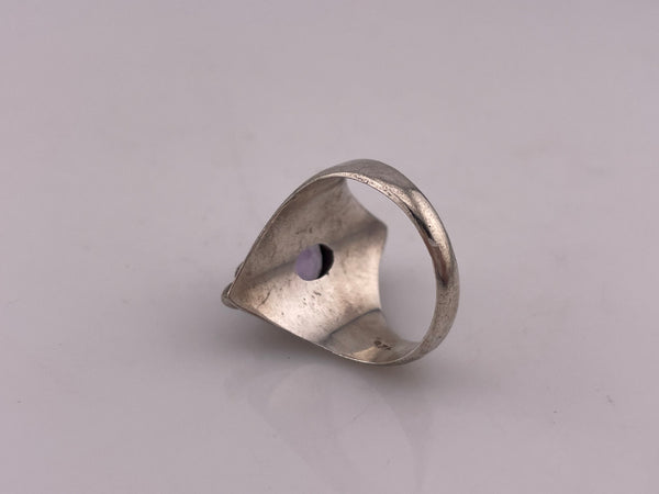 size 8 sterling silver faceted amethyst ring
