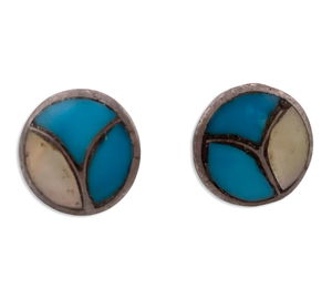 sterling silver turquoise mother of pearl earrings