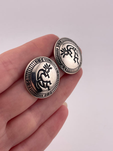 sterling silver Kokopelli post earrings