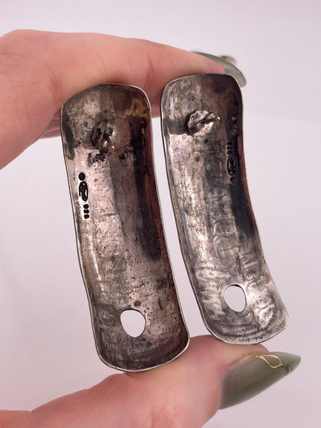 sterling silver stoneless curved artisan post earrings ***gold posts***