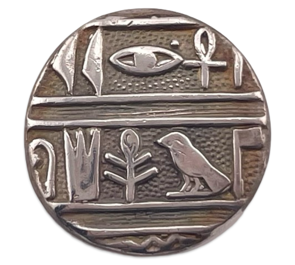 sterling silver Egyptian symbols round pendant