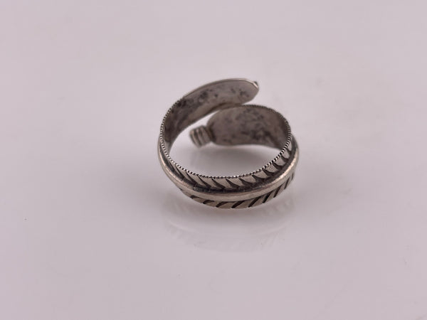 size 8.75 sterling silver feather bypass ring
