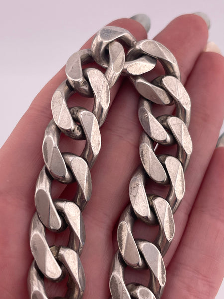 sterling silver 8" heavy 64 grams curb chain link bracelet