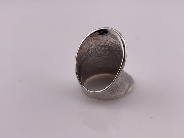 size 5 sterling silver brushed finish concave ring