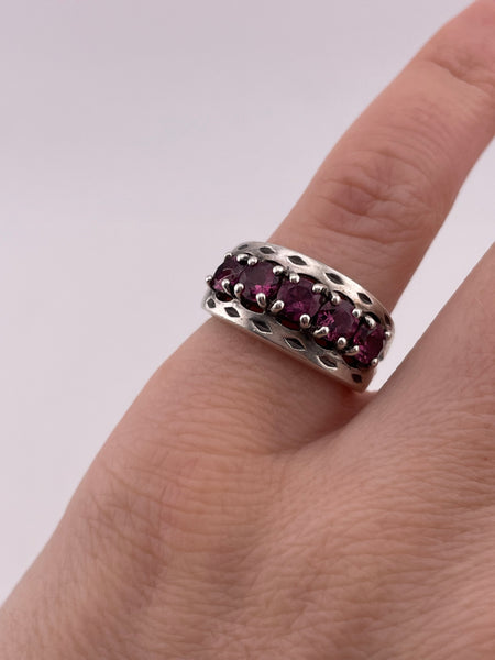 size 5 sterling silver faceted spinel ring