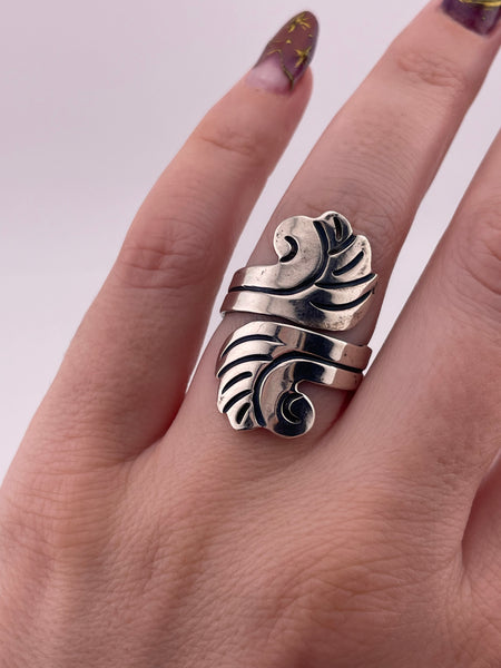 size 7.25 sterling silver Mexican stoneless bypass ring