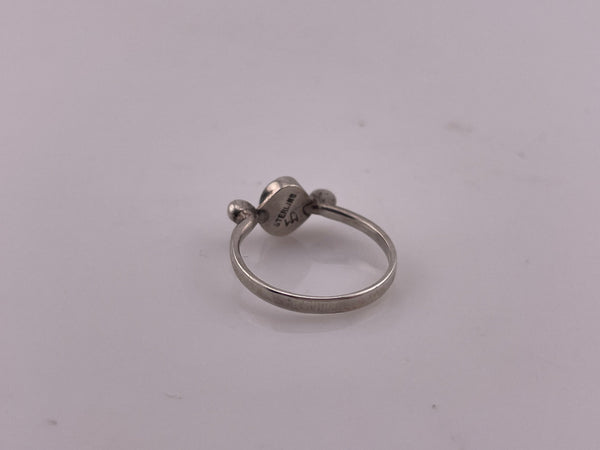 size 5.25 sterling silver oval orange glass ring