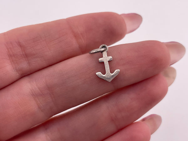 sterling silver tiny anchor charm pendant