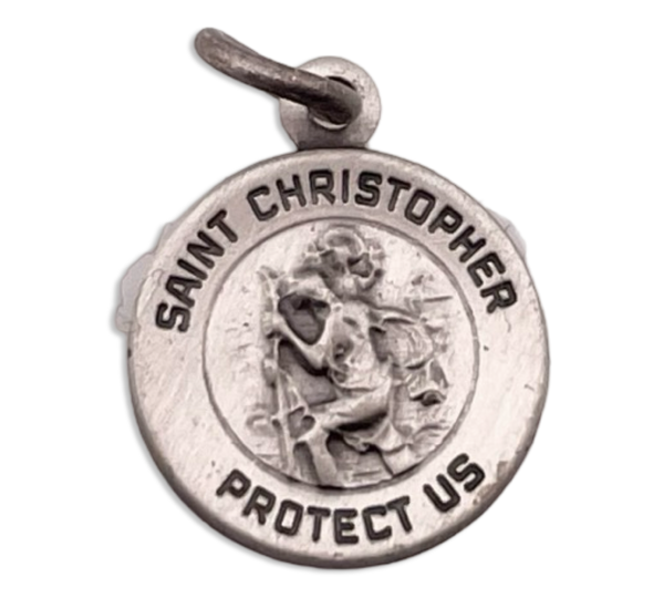 sterling silver small "St. Christopher Protect Us" pendant