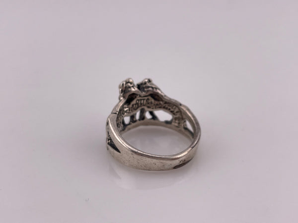 size 7 sterling silver wolf ring