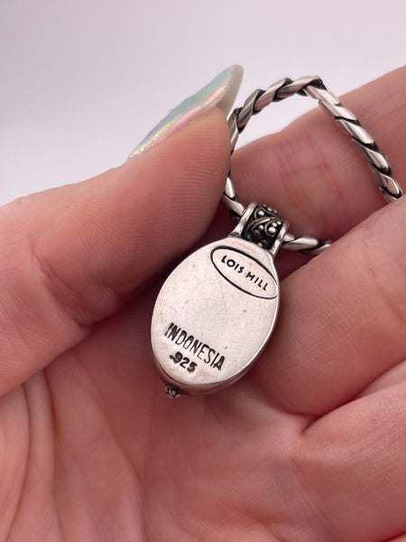 sterling silver 17" compartment pendant snake chain necklace