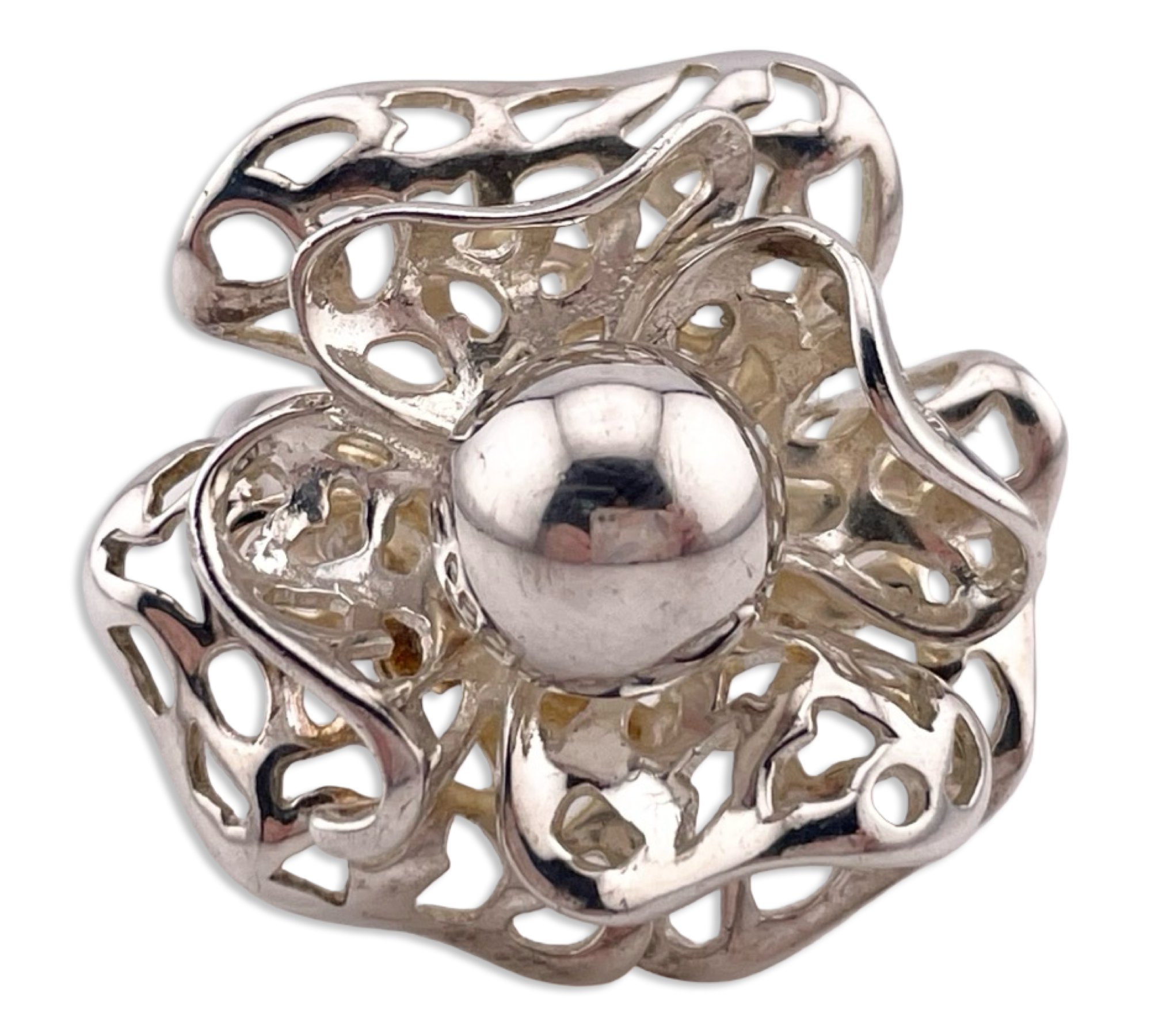 size 10 sterling silver flower ring