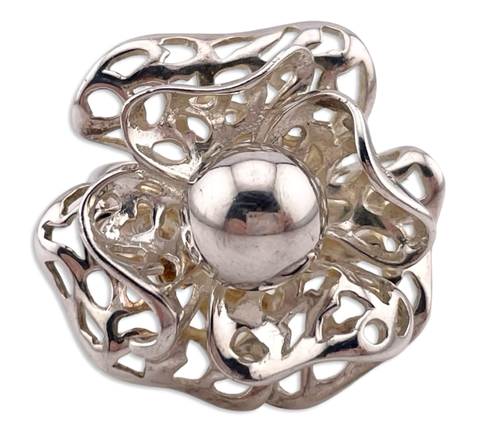 size 10 sterling silver flower ring