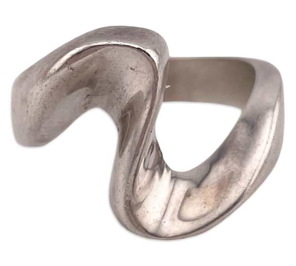size 7 sterling silver Mexican stoneless squiggle ring