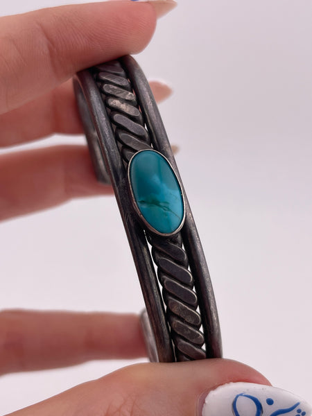 sterling silver old turquoise cuff bracelet