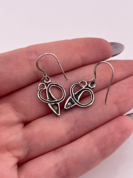 sterling silver snake dangle hook earrings