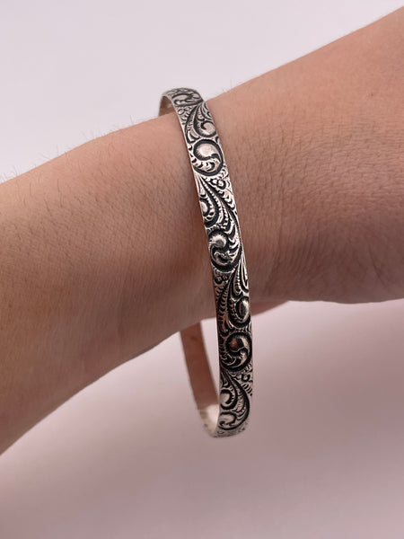 sterling silver 8" Danecraft filigree bangle bracelet
