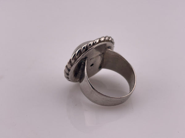 size 5.75 sterling silver stoneless dome rope border ring