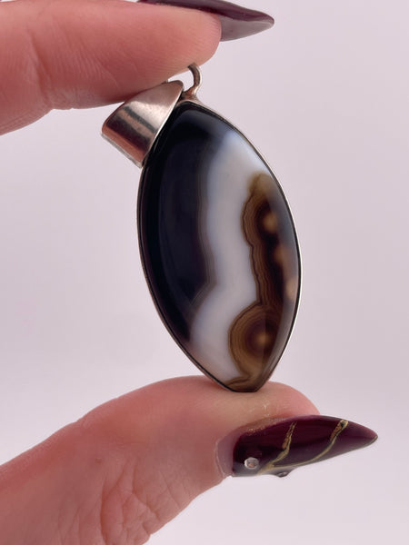 sterling silver agate pendant